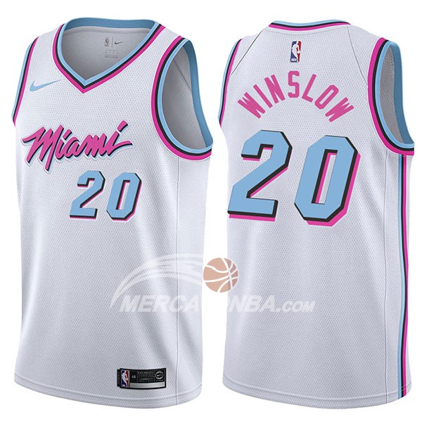 Maglia NBA Miami Heat Justise Winslow Ciudad 2017-18 Bianco